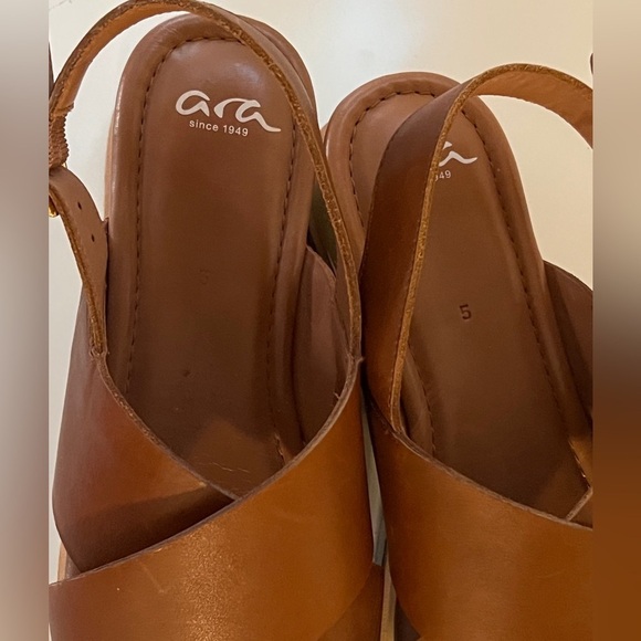ARA Camel leather sling back‎ platform sandal size 7.5 - Picture 5 of 9
